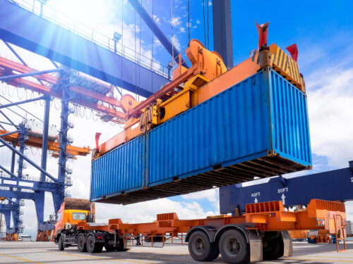 container to truck for transloading