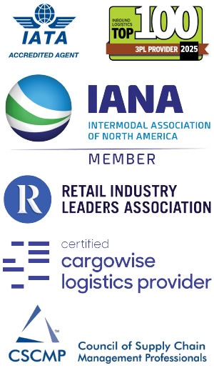 Logos for assorted awards and associations for Approved Freight Forwarders 2026 Planner company profile.