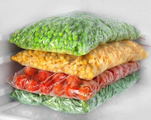 Image of bags of frozen vegetables.