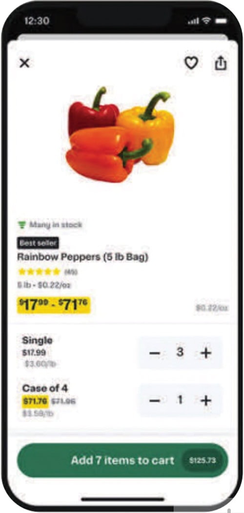 Image of the Instacart’s customer-facing app.