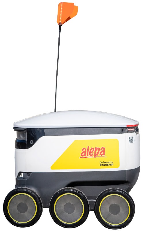 Los robots de reparto Alepa Starship ofrecen entrega de comestibles local y autónoma en el área metropolitana de Helsinki.