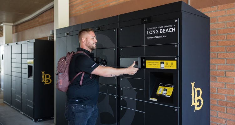 Locker systems like these from Luxer One are one way to counter the high environmental impact of last-mile ecommerce transport.