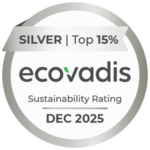 Ecovadis Silver Sustainability Rating December 2025 badge.