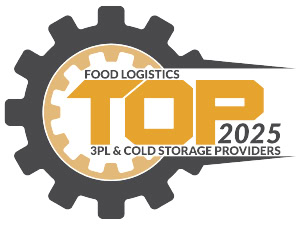 2025 Top Food Logistics 3PL & Cold Storage Provider badge.