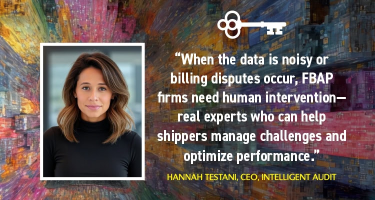 Headshot and quote of Hannah Testani, ceo, Intelligent Audit.