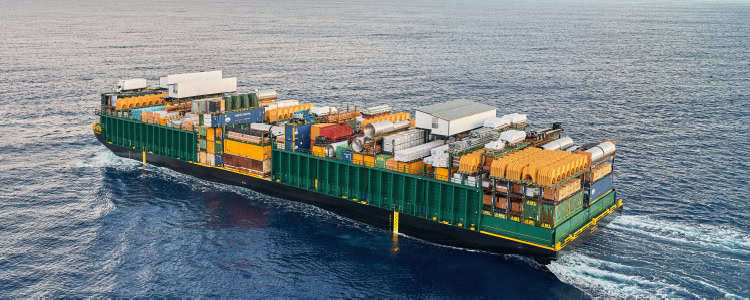 A Lynden container ship.
