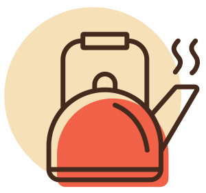 Illustration of coffeepot/tea kettle.