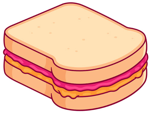 Image of a peanut butter and jelly sandwich