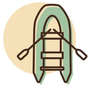 Illustration of a inflatable raft.