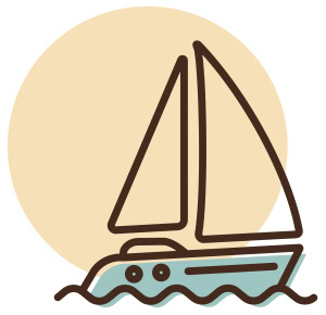 Illustration of a sailboat.