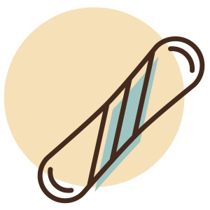 Illustration of a snowboard.