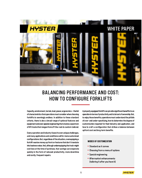 Hyster white paper cover image.