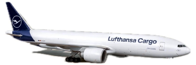 A Lufthansa Cargo airplane.