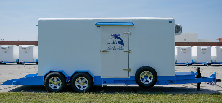 Polar King Mobile’s new Avalanche Series walk-in refrigerated and freezer trailers.