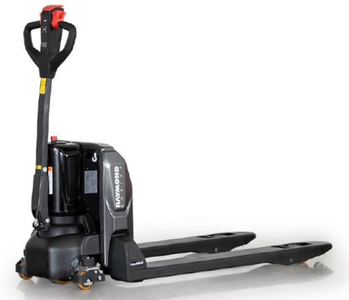 Raymond added a lithium-ion model to its Basics walkie pallet jack line.