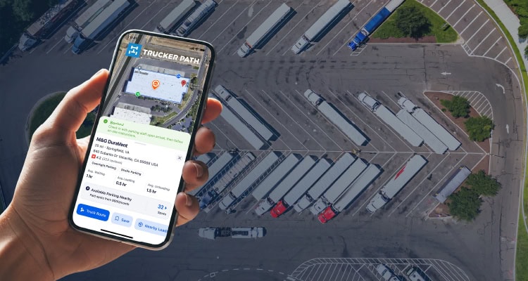 Trucker Path added more than 50,000 reservable truck parking spots to its app.
