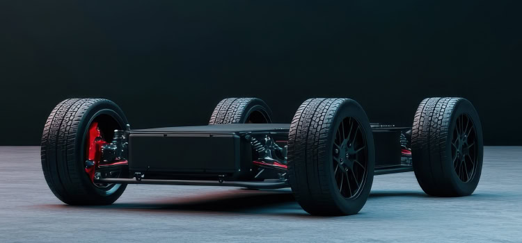 General Motors originated the skateboard architecture, or skateboard platform, in the early 2000s for a fuel cell vehicle.