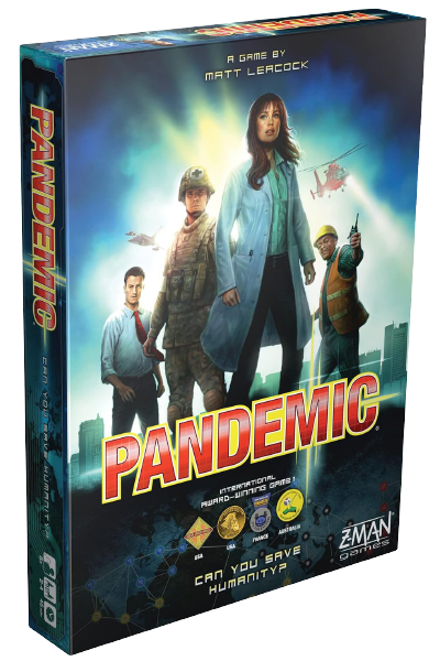Image of Pandemic - a cooperative battle board game where you try to save humanity.