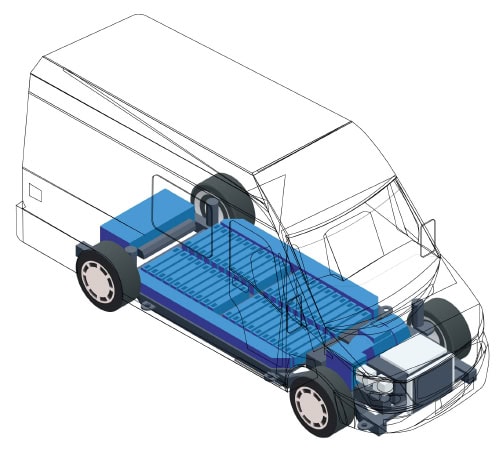 The skateboard’s scalable design allows manufacturers to easily adjust the size, shape, and payload capacity of the vehicle, without the need for extensive retooling or redesigning.