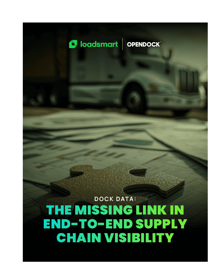 Cover of Loadsmart's whitepaper, "Dock Data: The Missing Link in Supply Chain Visibility."