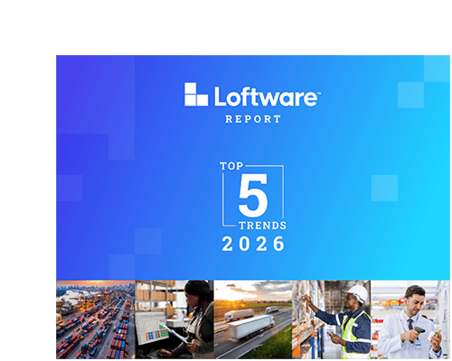 Cover image for Loftware's May 2026 whitepaper, "Navigating Volatility: Top 5 Supply Chain Trends for 2026."