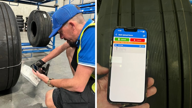 The B&H Worldwide team uses mobile phones to scan inventory. 
