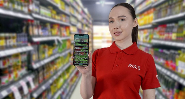 The RGIS platform, using the weR Shelf Engine to overlay AI product identification, helps associates perform retail store audits.