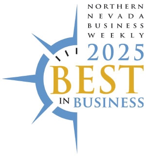 Northern Nevada Business Weekly 2025 Best in Business award badge.