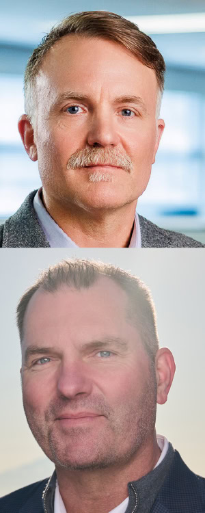 Headshots of Alex Hofeling (top) and Bill Crawford.