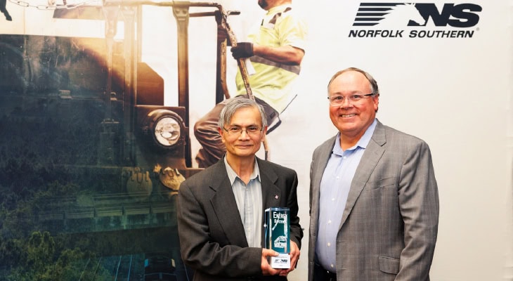 Yang Ming was honored with the 2024 Sustainability Partner Award - Energy Efficiency by Norfolk Southern Corporation.