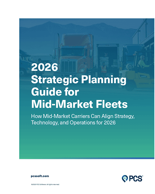 PCS Software's "2026 Strategic Planning Guide For Mid-Market Fleets" cover.