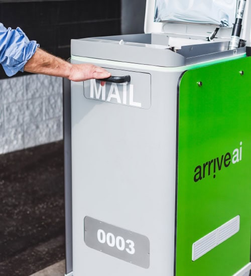 Arrive AI’s autonomous last-mile platform enables delivery to a smart mailbox by drone, ground robot, or human.