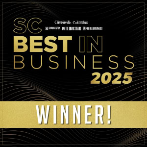 South Carolina 2025 Best in Business award badge.