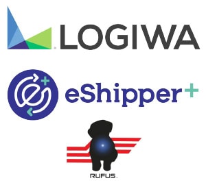 Logiwa, eShipper, and Rufus logos