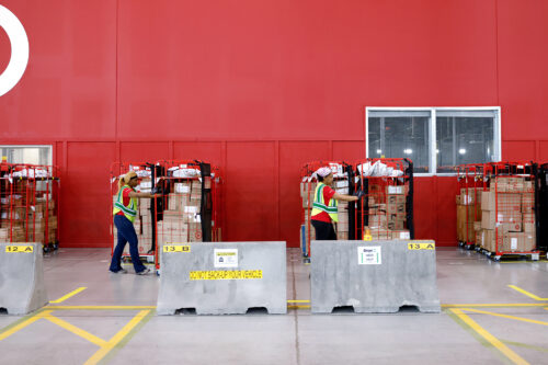 Target sortation center next-day delivery retail logistics