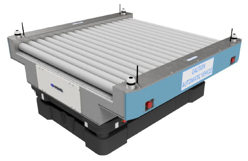 The AMR from Signode is an integrated system with a mobile platform and collaborative robotics.