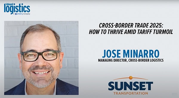 Image of the Video Podcast with Sunset and Inbound Logistics.