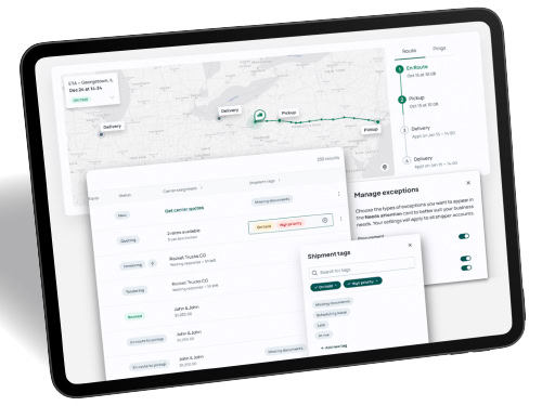 Loadsmart’s ShipperGuide, an AI-native transportation management system.