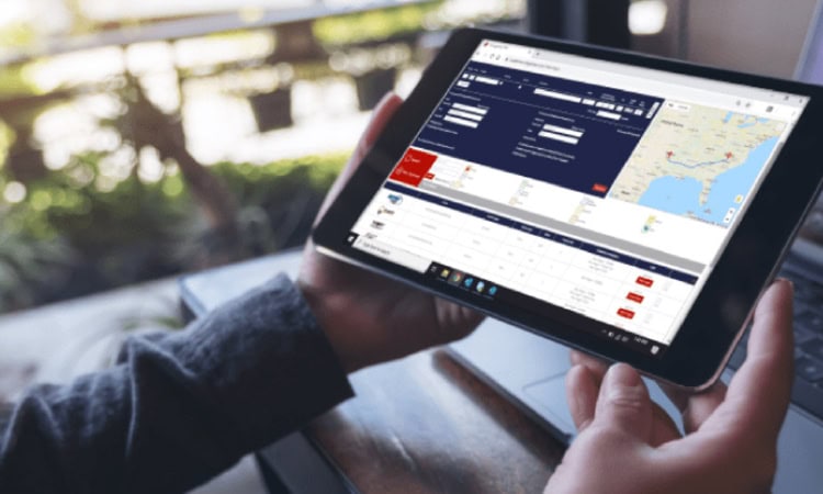 An R2 Logistics tablet.