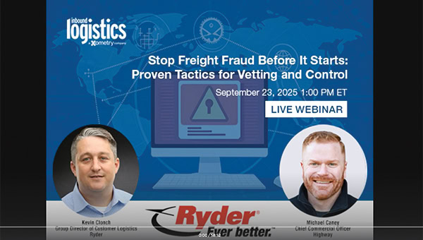 Image of the Inbound Logistics and Ryder webinar.