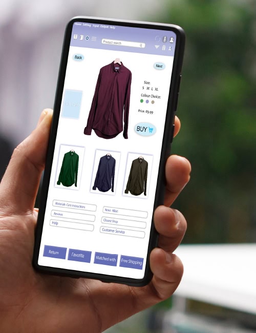 Una imagen de una persona comprando en su teléfono.