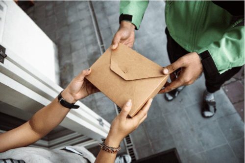 handing over package