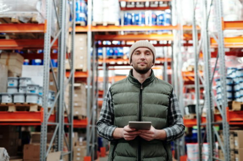 warehouse employee working